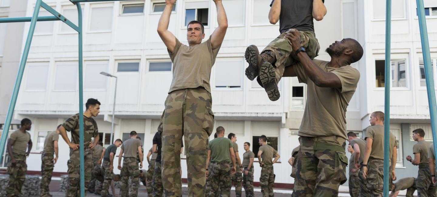 Des soldats à l'entraînement